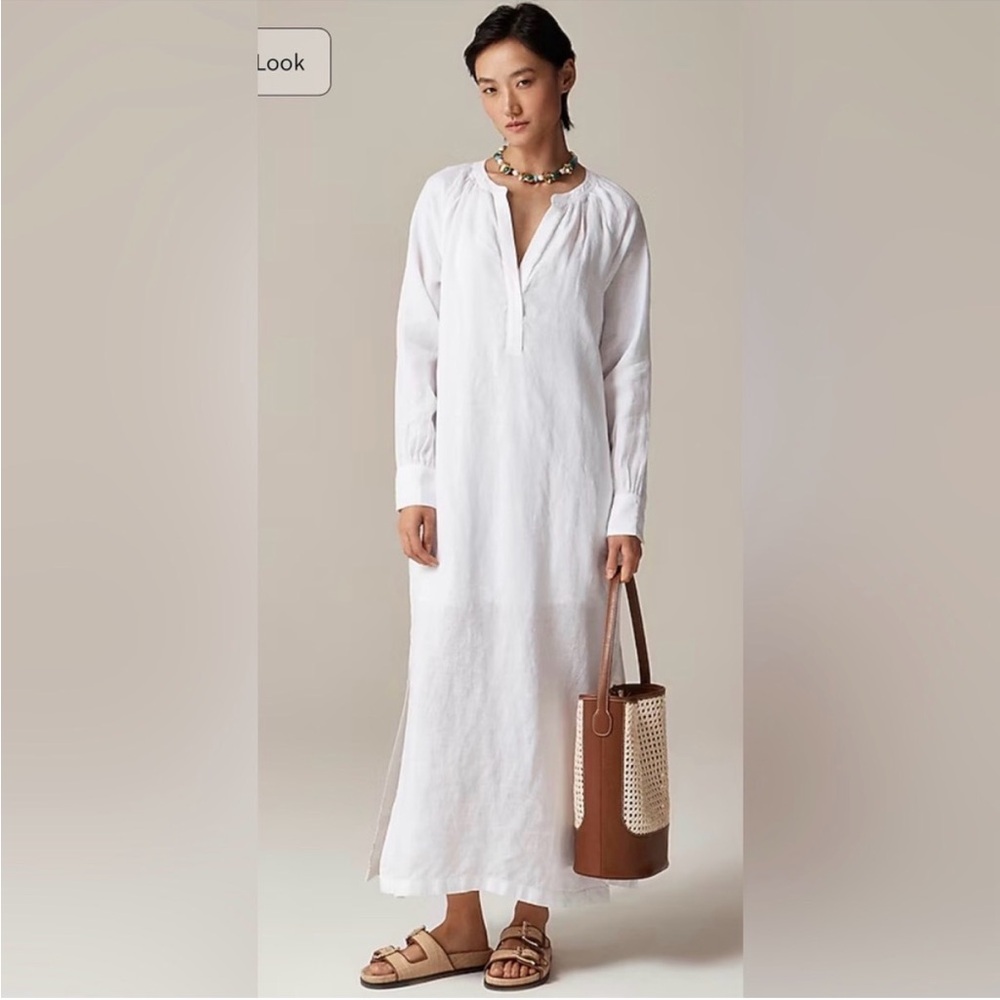 J. Crew Factory White Linen Maxi Dress. size small Brand new.